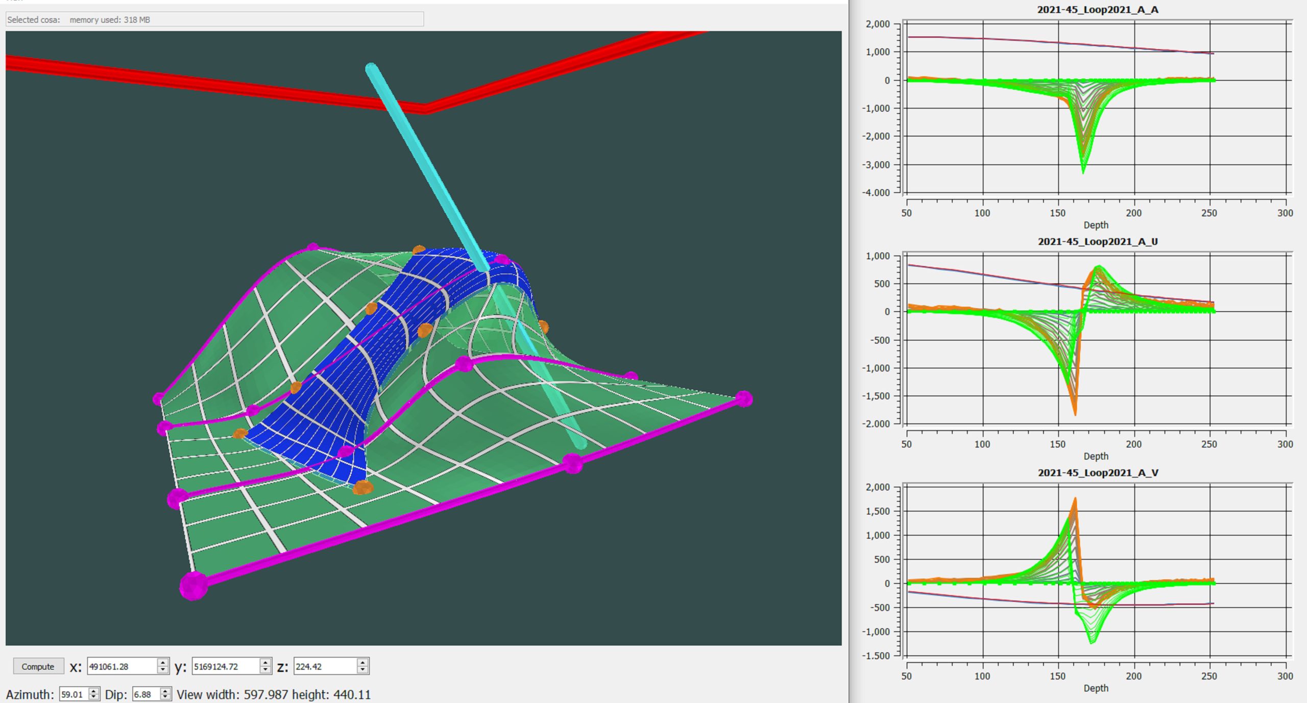 Provus software showing a complex conductor model.